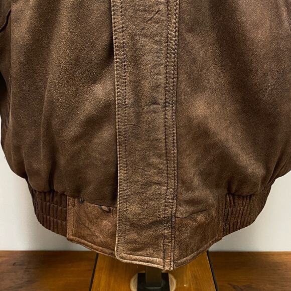 Wilsons Adventure Bound AB Brown Leather Bomber Jacket Thinsulate Lined Men's L - Picture 9 of 13
